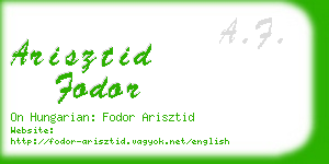 arisztid fodor business card